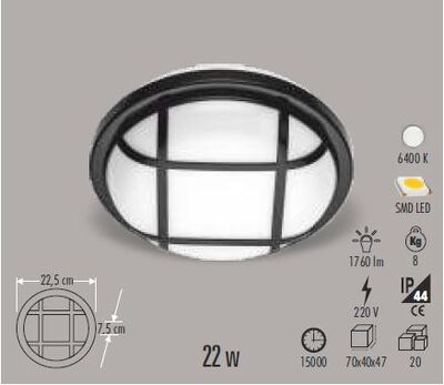 Cata Ct-7097 22w Kapri Led Armatür Beyaz Işık - 2