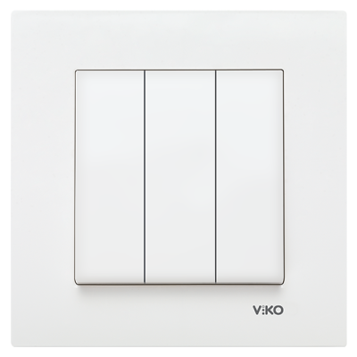 Viko Karre/Meridian Beyaz Üçlü Anahtar Mekanizma (Çerçeve Hariç) 90967068 - 1