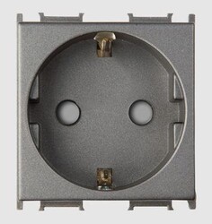 Viko Panasonic Modüler Füme Topraklı Priz Çocuk Korumalı Alt+Kapak 2M - WVTT22121DG-TR - 1