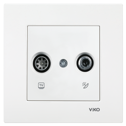 Viko Karre/Meridian Beyaz Tv-Sat Geçişli 11db Mekanizma (Çerçeve Hariç) 90967087 - 1
