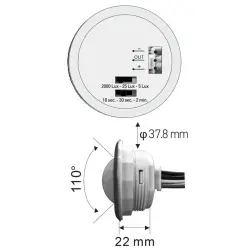 ACK AC18-00131 18W Sensörlü Led Tavan Armatürü Acil Kitli Siyah Kasa 6500K Beyaz Işık - 2