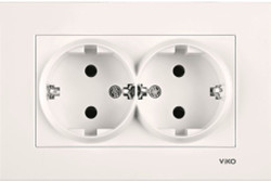 Viko Karre/Meridian Krem İkili Priz Mekanizma (Çerçeve Hariç) (Topraksız) 90967255 - 1