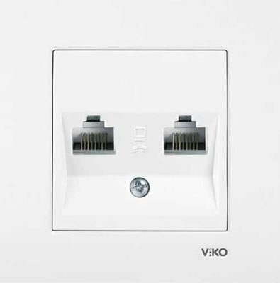 Viko Karre Beyaz İkili Nümeris Cat3 (Çerçeve Hariç) 90960033 - 1