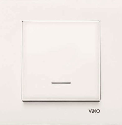 Viko Karre/Meridian Krem Işıklı Anahtar Mekanizma (Çerçeve Hariç) 90967219 - 1
