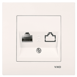 Viko Karre/Meridian Krem Tekli Data Cat6 Mekanizma (Çerçeve Hariç)