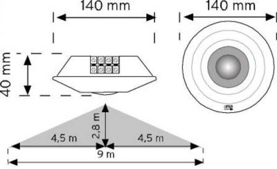 Nade 10360 360° Tavan Tipi Hareket Sensörü-Sıva Üstü - 2