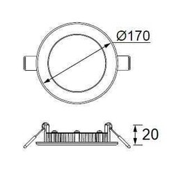 Jupiter 12W Yuvarlak Led Panel 12w (4000K+Günışığı) LD472N - 2