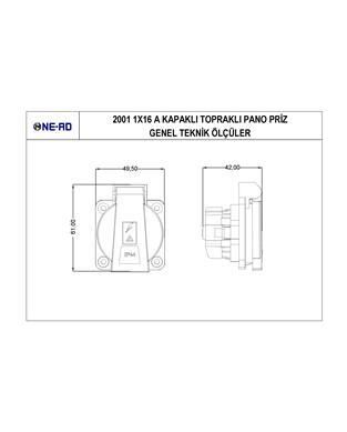 Nead 2001 1x16 Kapaklı Topraklı Pano Prizi - 2