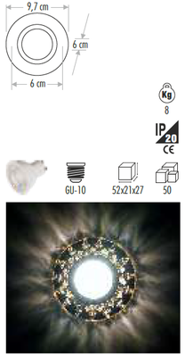 Cata CT-6599 Açelya Dekoratif Cam Spot Günışığı Led Çerçeveli - 2