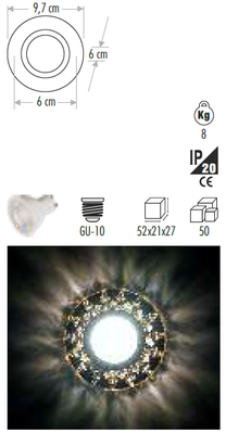 Cata Açelya Dekoratif Cam Spot Günışığı Led Çerçeveli CT-6599 - 2