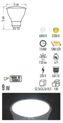 Cata CT-4212 9w Led Ampul Gu-10 Duy Beyaz Işık - 2