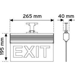 Nade 17120 265mm-N15 Ledli Acil Yönlendirme-Montaj Exit Çıkış - 2