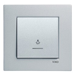 Viko 92605014 Işıklı Light Anahtarı Düğmesi [Gümüş] - 1