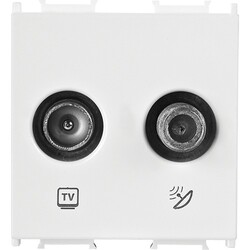 Viko Panasonic Thea Modüler Metalik Beyaz TV-SAT+Düğme/Kapak Sonlu - 1