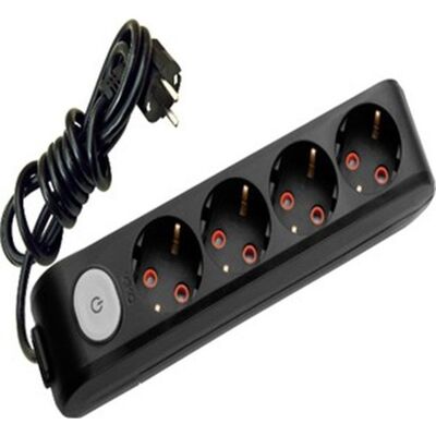 Viko Multi-Let Dörtlü Grup Priz Anahtarlı Topraklı 2 Metre Siyah (Çocuk Korumalı) 90137402 - 1