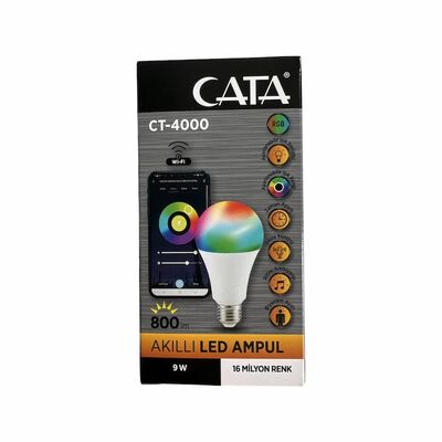 Cata CT-4000 9W Opal Akıllı RGB Led Ampul 16 Milyon Renk