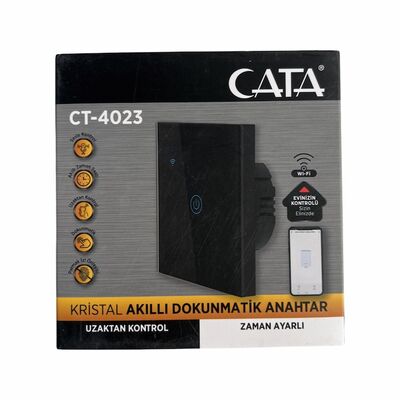 Cata Akıllı Tekli Anahtar Siyah Kasa CT-4023 - 2