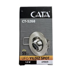 Cata 1,5W Power Led Ufo Spot (Hareketli) (Amber) CT-5268A - 2