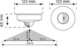 Nade 10463 360° Tavan Tipi Hareket Sensörü-Sıva Üstü - 2
