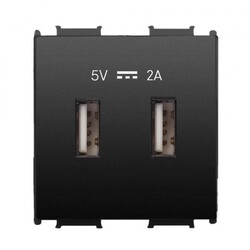 Panasonic Thea Modüler Siyah 2M USB Priz Mekanizma + Düğme/Kapak - 1