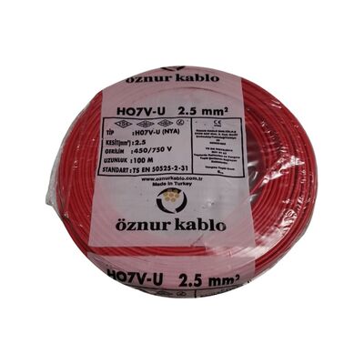 Öznur Nya Kablo 2,5 mm² Kırmızı ( H07v-U ) - 1