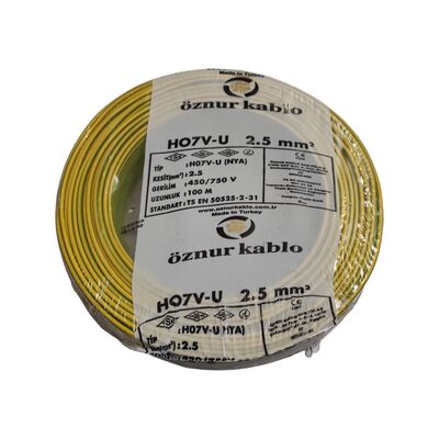 Öznur Nya Kablo 2,5 mm² Sarıyeşil ( H07v-U ) - 1