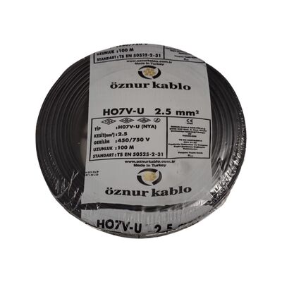 Öznur Nya Kablo 2,5 mm² Siyah ( H07v-U ) - 1