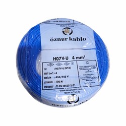 Öznur Nya Kablo 4 Mm Mavi ( H07v-U ) 