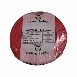 Öznur Nya Kablo 1,5 mm² Kırmızı ( H07v-U ) 