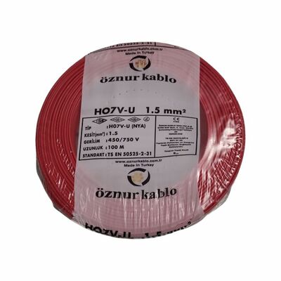 Öznur Nya Kablo 1,5 mm² Kırmızı ( H07v-U ) - 1
