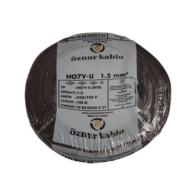 Öznur Nya Kablo 1,5 mm² Siyah ( H07v-U ) - 1