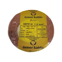 Öznur Nya Kablo 1,5mm Kahverengi (H07Z1-U) Halojen Free - 1