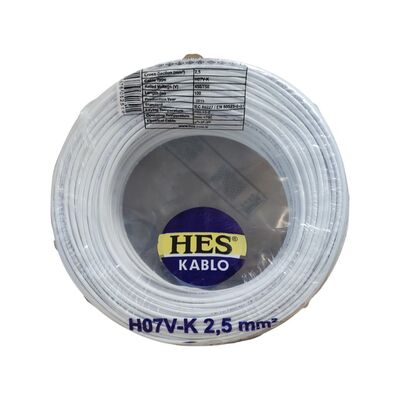 Hes Nyaf Kablo 2,5 Mm Beyaz ( H07v-K ) - 1