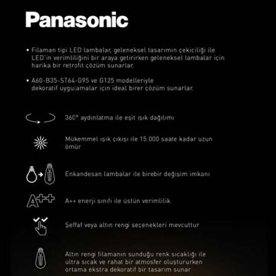 Panasonic 7W Led Filaman Rustik Lamba (2700K) - 3