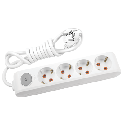Viko Multi-Let Dörtlü Grup Priz Anahtarlı Topraklı 2 Metre Beyaz (Çocuk Korumalı) 90117402 - 1
