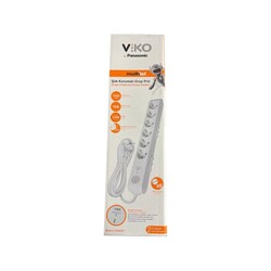 Viko MULTİ-LET Şok Korumalı 6LI Topraklı Çocuk Korumalı Priz 1,5 MT - 2