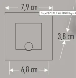 Cata CT-5183 1.5W Radar Sensörlü Koridor Kare Beyaz - 2
