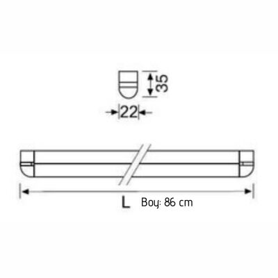 Jupiter 10W 86cm Led'Li Gizli Işık Armatürü (3000K+Günışığı) LE090S - 2