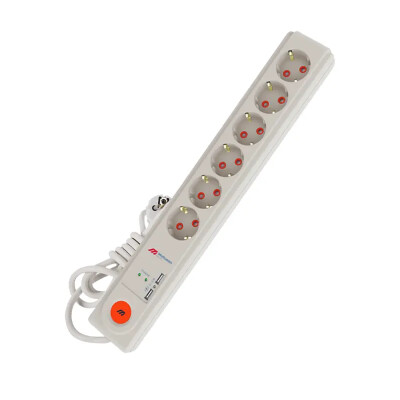 Mutlusan Altılı Şok Korumalı Usb Anahtarlı Topraklı Grup Priz 1,5 Mt - Mutlusan