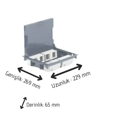 Legrand Döşeme Altı Buat Halı ve Parke Kapaklı Ral7031 10 Modül - 2