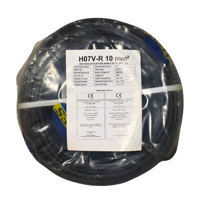 Hes Nya Kablo 10 mm² Siyah ( H07v-R ) - HES Kablo