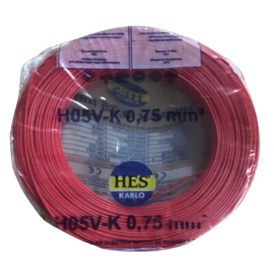 Hes Nyaf Kablo 0,75 mm² Kırmızı ( H05v-K ) - HES Kablo