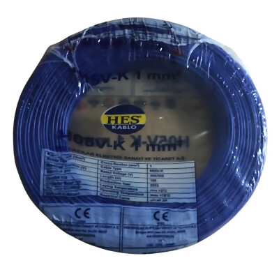 Hes Nyaf Kablo 1 mm² Mavi ( H05v-K ) - HES Kablo