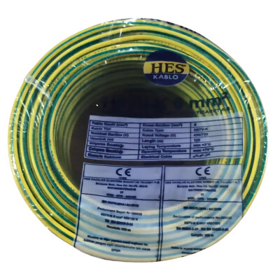 Hes Nyaf Kablo 6 mm² Sarıyeşil ( H07v-K ) - HES Kablo