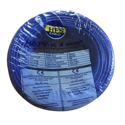 Hes Nyaf Kablo 4 mm² Mavi ( H07v-K ) - HES Kablo