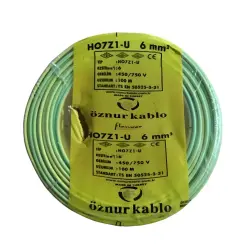 Öznur Nya Kablo 6 Mm² Sarıyeşil ( H07z1-U ) Halojen Free - 1