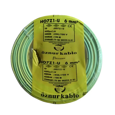 Öznur Nya Kablo 6 Mm² Sarıyeşil ( H07z1-U ) Halojen Free - Öznur
