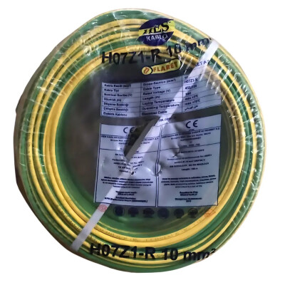 Hes Nya Kablo 10 mm Sarıyeşil H07Z1-R Halojen Free - HES Kablo