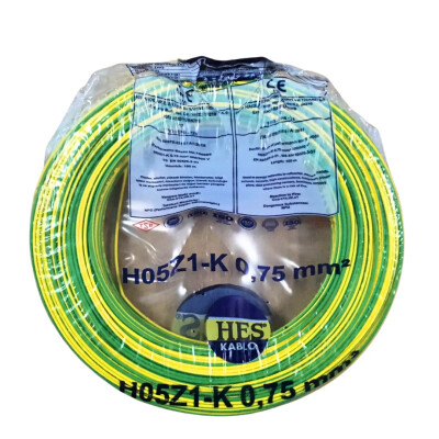 Hes Nyaf Kablo 0,75 Mm Sarıyeşil (H05z1-K) Halojen Free - HES Kablo