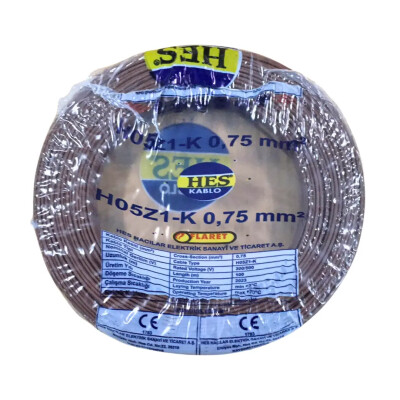 Hes Nyaf Kablo 0,75 mm² Kahverengi (H05z1-K) Halojen Free - HES Kablo
